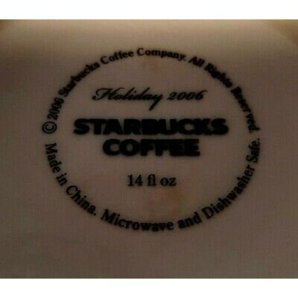 Starbucks 2006 Holiday Red Coffee Mug Tea Cup 14oz Christmas Stockings- - Picture 3 of 3